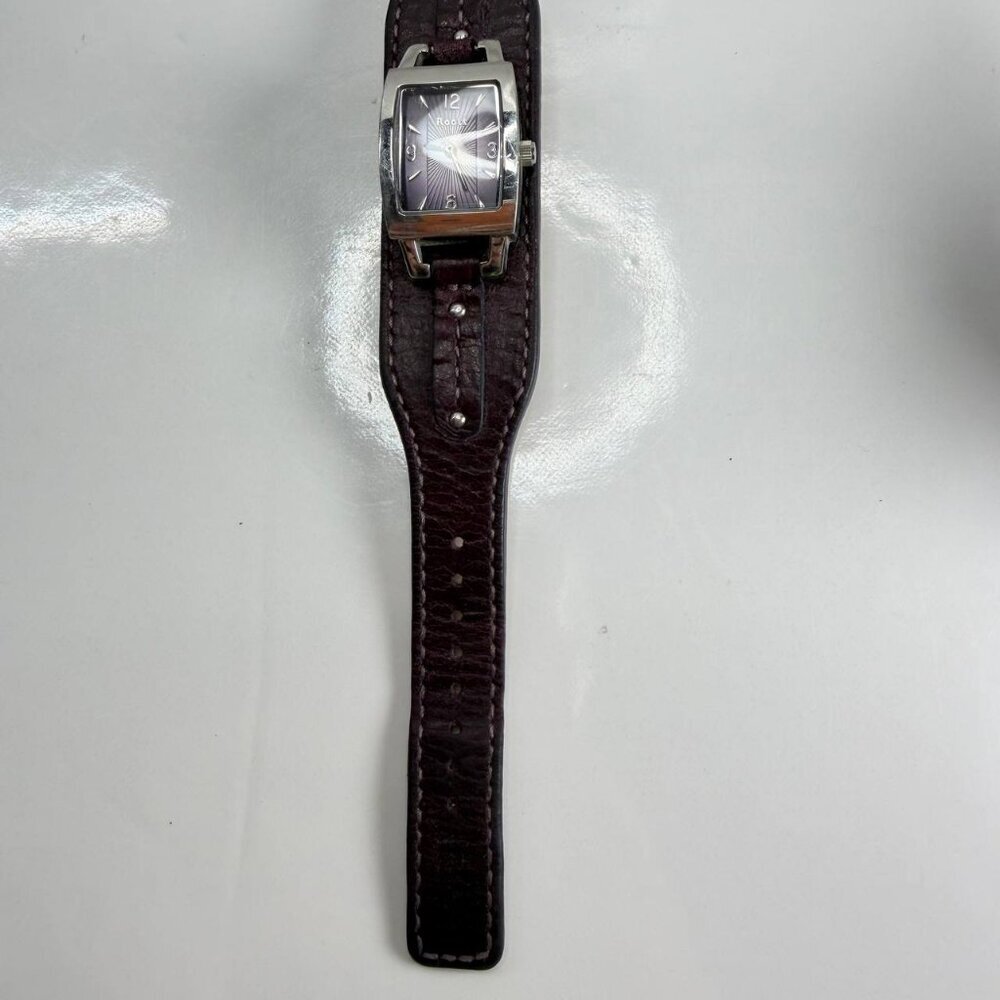 Roots Rectangular Watch – Brown Leather Cuff Style - Picture 7 of 12